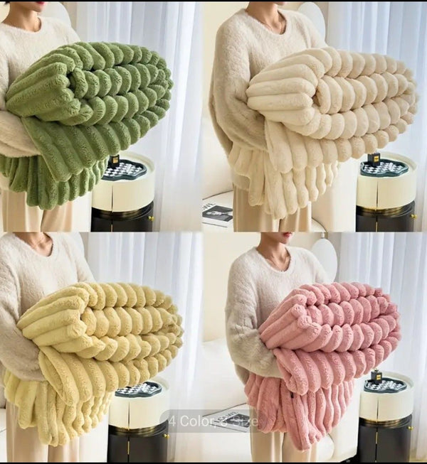 Manta Peluda de Felpa Rosa