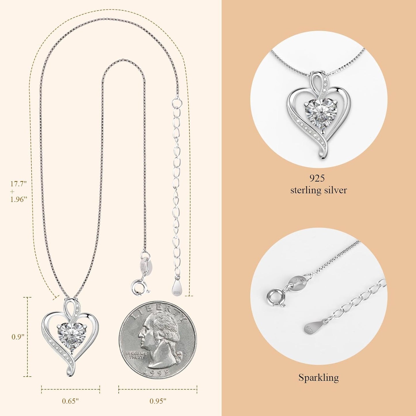 Collar Corazón de Plata Brillante