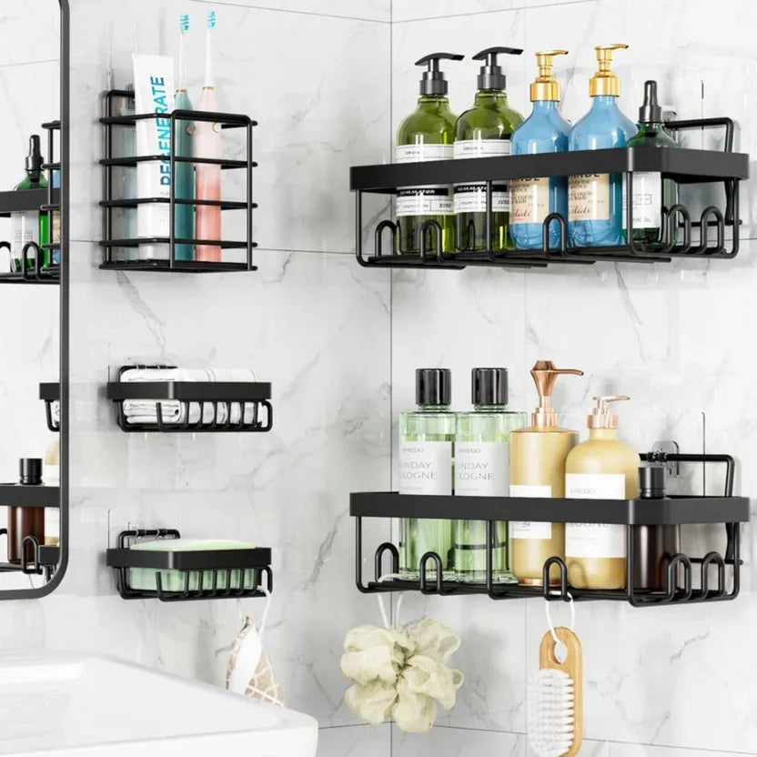 Estantes con adhesivos